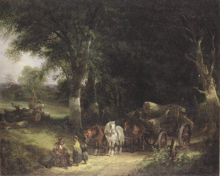 William Shayer Carging Timber in the New Forest (mk37) Norge oil painting art